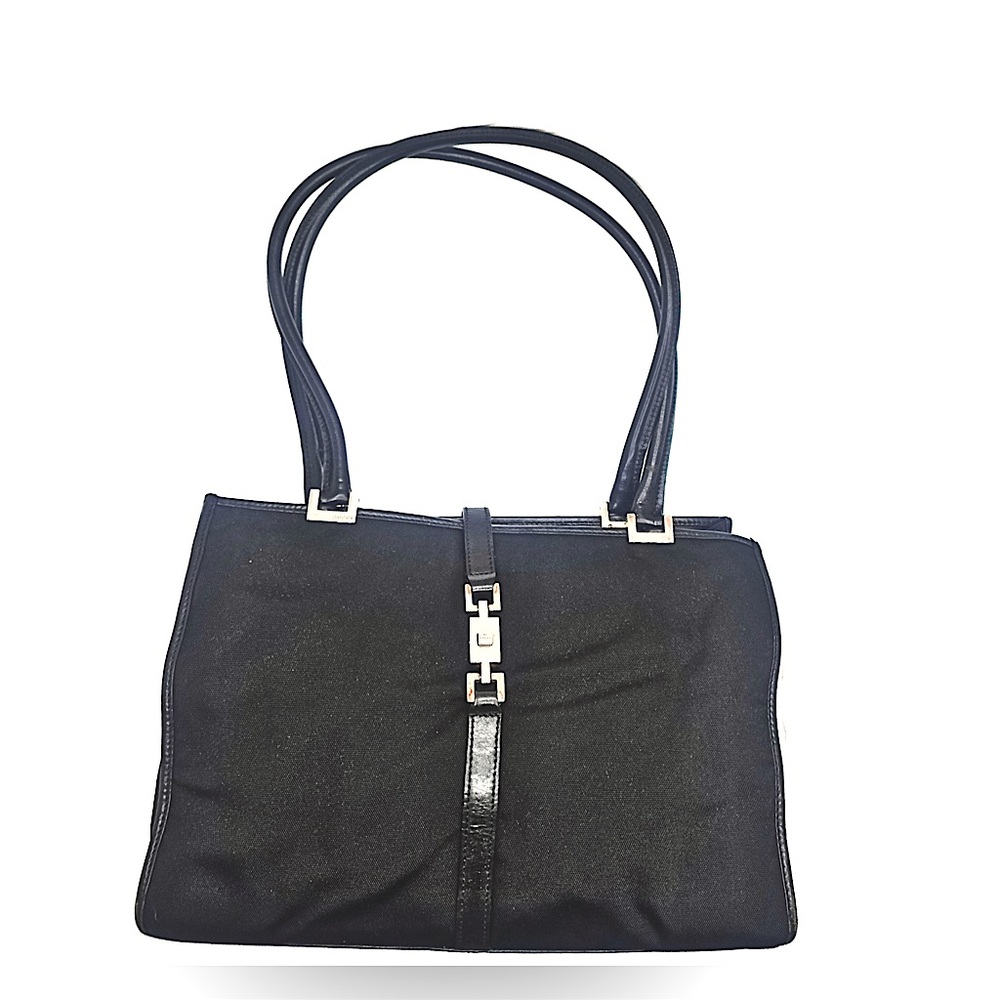 Vintage authenticated Gucci Jackie canvas tote bag